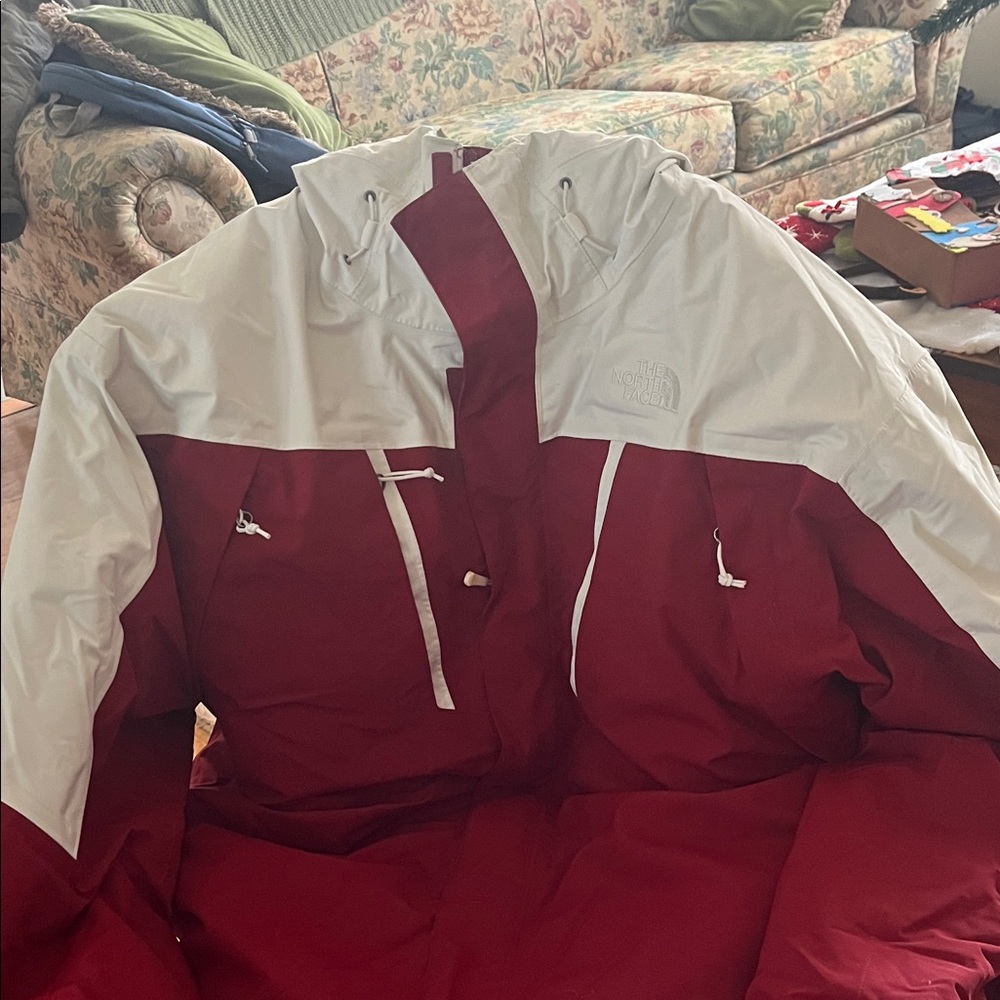 The North Face Red and White Performance Jacket